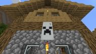 Banner with a creeper face designed with the help of a creeper charge banner pattern (Image via Minecraft 1.19)